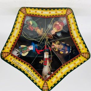 Christmas folk Ornaments. Set of 5 in star shaped box. NIB